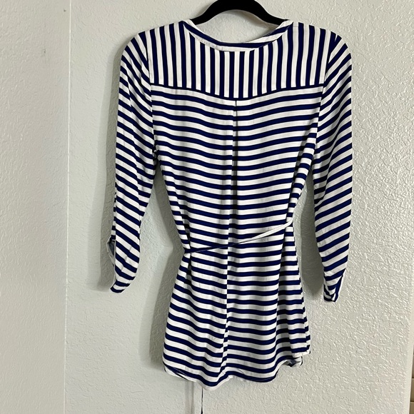 Motherhood Maternity Navy Blue Striped Blouse - Picture 5 of 11